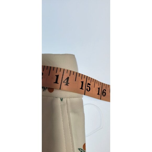 Rachel Zoe White Straight Leg Dress Pants Sz 4 Croped With Fruit Print - Picture 8 of 11